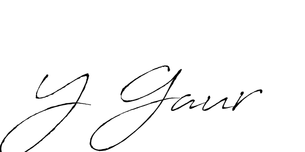 Y Gaur stylish signature style. Best Handwritten Sign (Antro_Vectra) for my name. Handwritten Signature Collection Ideas for my name Y Gaur. Y Gaur signature style 6 images and pictures png