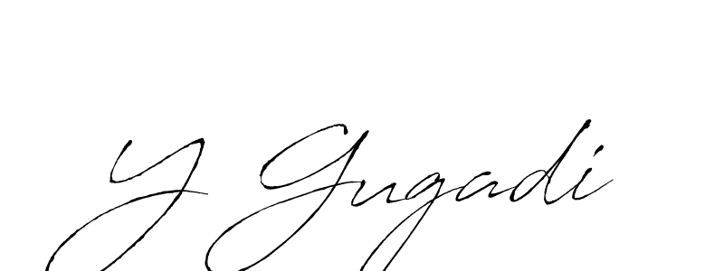 Design your own signature with our free online signature maker. With this signature software, you can create a handwritten (Antro_Vectra) signature for name Y Gugadi. Y Gugadi signature style 6 images and pictures png