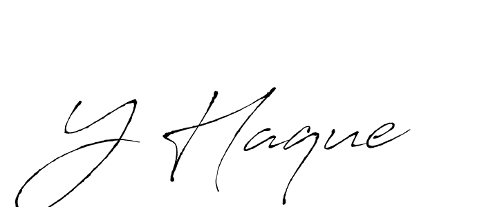 Make a beautiful signature design for name Y Haque. With this signature (Antro_Vectra) style, you can create a handwritten signature for free. Y Haque signature style 6 images and pictures png