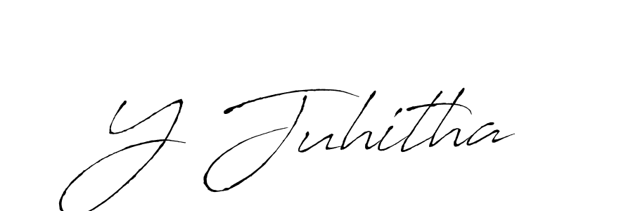 How to make Y Juhitha name signature. Use Antro_Vectra style for creating short signs online. This is the latest handwritten sign. Y Juhitha signature style 6 images and pictures png