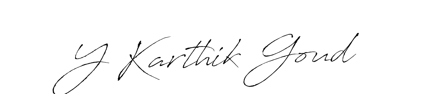 Make a beautiful signature design for name Y Karthik Goud. With this signature (Antro_Vectra) style, you can create a handwritten signature for free. Y Karthik Goud signature style 6 images and pictures png