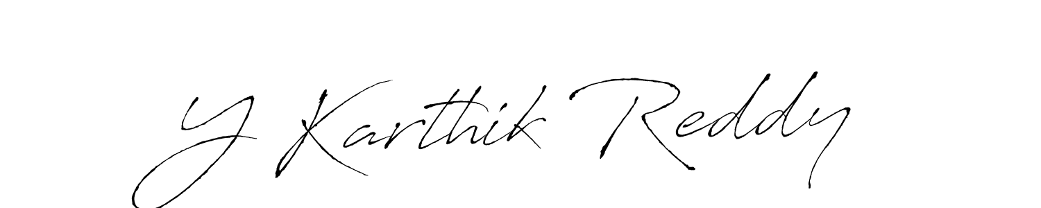 Y Karthik Reddy stylish signature style. Best Handwritten Sign (Antro_Vectra) for my name. Handwritten Signature Collection Ideas for my name Y Karthik Reddy. Y Karthik Reddy signature style 6 images and pictures png