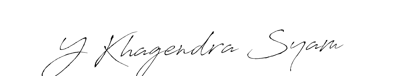 Design your own signature with our free online signature maker. With this signature software, you can create a handwritten (Antro_Vectra) signature for name Y Khagendra Syam. Y Khagendra Syam signature style 6 images and pictures png