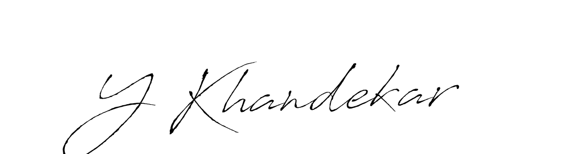 How to make Y Khandekar name signature. Use Antro_Vectra style for creating short signs online. This is the latest handwritten sign. Y Khandekar signature style 6 images and pictures png