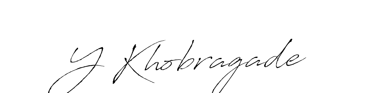 Create a beautiful signature design for name Y Khobragade. With this signature (Antro_Vectra) fonts, you can make a handwritten signature for free. Y Khobragade signature style 6 images and pictures png