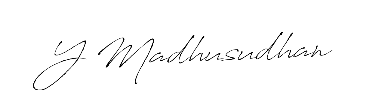 How to make Y Madhusudhan name signature. Use Antro_Vectra style for creating short signs online. This is the latest handwritten sign. Y Madhusudhan signature style 6 images and pictures png