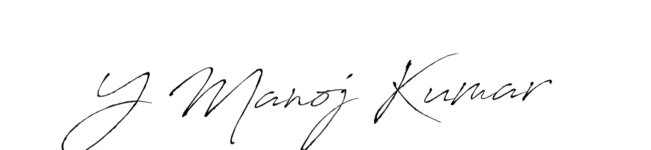 Similarly Antro_Vectra is the best handwritten signature design. Signature creator online .You can use it as an online autograph creator for name Y Manoj Kumar. Y Manoj Kumar signature style 6 images and pictures png