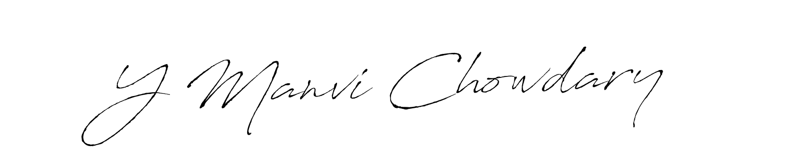 Similarly Antro_Vectra is the best handwritten signature design. Signature creator online .You can use it as an online autograph creator for name Y Manvi Chowdary. Y Manvi Chowdary signature style 6 images and pictures png