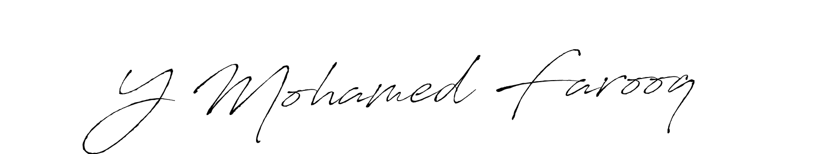 Create a beautiful signature design for name Y Mohamed Farooq. With this signature (Antro_Vectra) fonts, you can make a handwritten signature for free. Y Mohamed Farooq signature style 6 images and pictures png