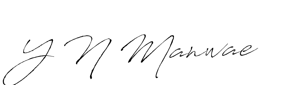 Create a beautiful signature design for name Y N Manwae. With this signature (Antro_Vectra) fonts, you can make a handwritten signature for free. Y N Manwae signature style 6 images and pictures png