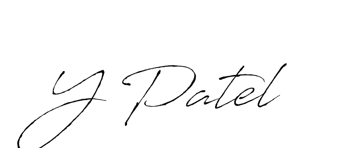 How to make Y Patel signature? Antro_Vectra is a professional autograph style. Create handwritten signature for Y Patel name. Y Patel signature style 6 images and pictures png