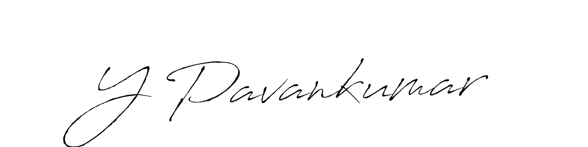 How to make Y Pavankumar name signature. Use Antro_Vectra style for creating short signs online. This is the latest handwritten sign. Y Pavankumar signature style 6 images and pictures png