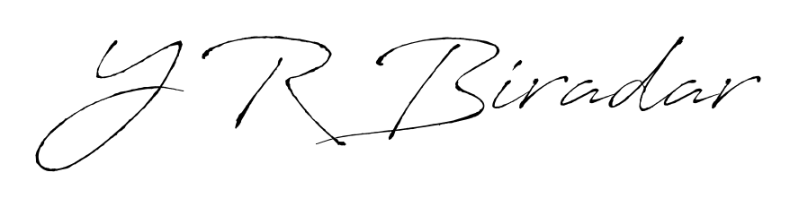 A dynamic signature style for Y R Biradar using Antro_Vectra script. Designed to look authentic, handwritten, and professional. Y R Biradar signature style 6 images and pictures png