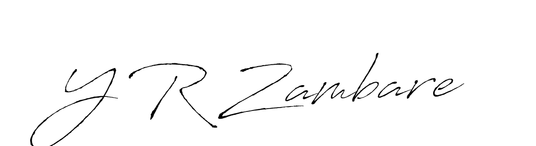 The best way (Antro_Vectra) to make a short signature is to pick only two or three words in your name. The name Y R Zambare include a total of six letters. For converting this name. Y R Zambare signature style 6 images and pictures png