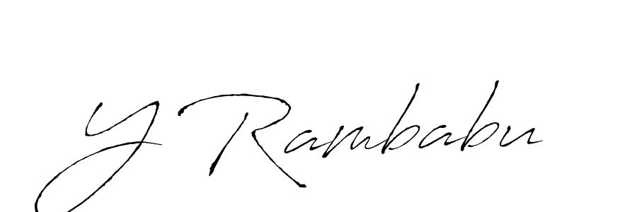 How to make Y Rambabu name signature. Use Antro_Vectra style for creating short signs online. This is the latest handwritten sign. Y Rambabu signature style 6 images and pictures png