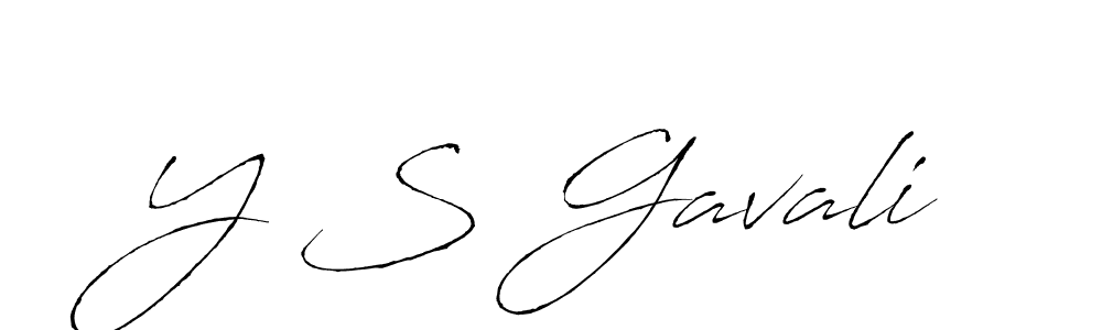 Make a beautiful signature design for name Y S Gavali. With this signature (Antro_Vectra) style, you can create a handwritten signature for free. Y S Gavali signature style 6 images and pictures png