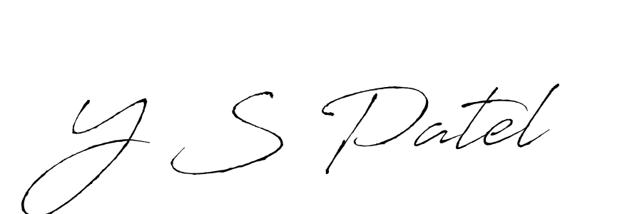 How to make Y S Patel name signature. Use Antro_Vectra style for creating short signs online. This is the latest handwritten sign. Y S Patel signature style 6 images and pictures png