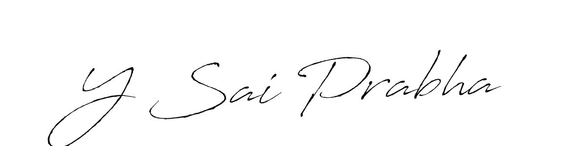 How to make Y Sai Prabha name signature. Use Antro_Vectra style for creating short signs online. This is the latest handwritten sign. Y Sai Prabha signature style 6 images and pictures png