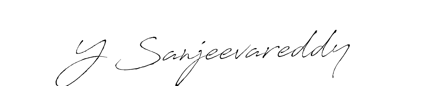 How to make Y Sanjeevareddy name signature. Use Antro_Vectra style for creating short signs online. This is the latest handwritten sign. Y Sanjeevareddy signature style 6 images and pictures png