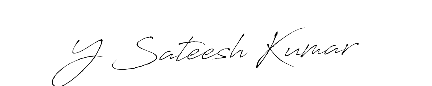 The best way (Antro_Vectra) to make a short signature is to pick only two or three words in your name. The name Y Sateesh Kumar include a total of six letters. For converting this name. Y Sateesh Kumar signature style 6 images and pictures png
