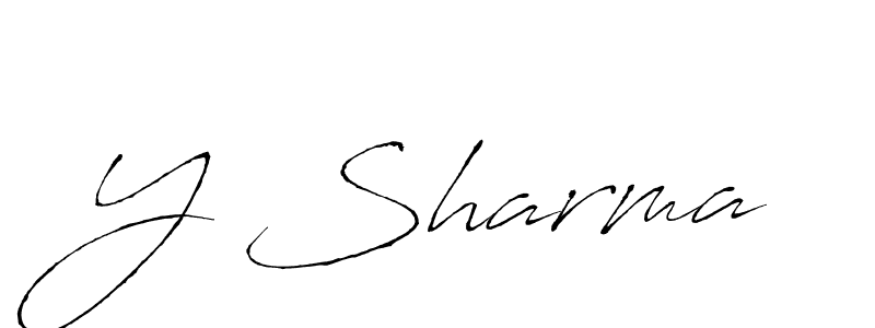 How to make Y Sharma name signature. Use Antro_Vectra style for creating short signs online. This is the latest handwritten sign. Y Sharma signature style 6 images and pictures png