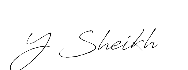 Make a beautiful signature design for name Y Sheikh. With this signature (Antro_Vectra) style, you can create a handwritten signature for free. Y Sheikh signature style 6 images and pictures png