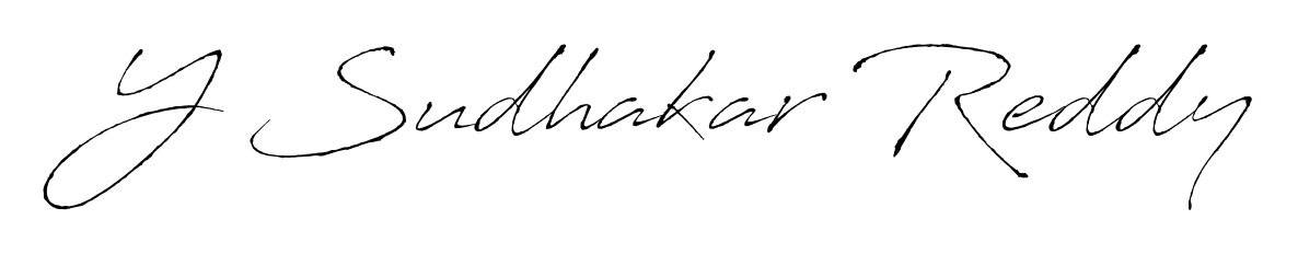 The Antro_Vectra handwriting style adds charm and authenticity to name Y Sudhakar Reddy. A wonderful choice for personal thank-you notes. Y Sudhakar Reddy signature style 6 images and pictures png