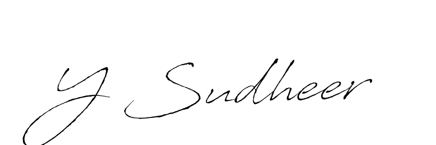 How to make Y Sudheer name signature. Use Antro_Vectra style for creating short signs online. This is the latest handwritten sign. Y Sudheer signature style 6 images and pictures png