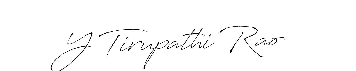 The best way (Antro_Vectra) to make a short signature is to pick only two or three words in your name. The name Y Tirupathi Rao include a total of six letters. For converting this name. Y Tirupathi Rao signature style 6 images and pictures png