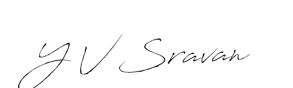 Also You can easily find your signature by using the search form. We will create Y V Sravan name handwritten signature images for you free of cost using Antro_Vectra sign style. Y V Sravan signature style 6 images and pictures png