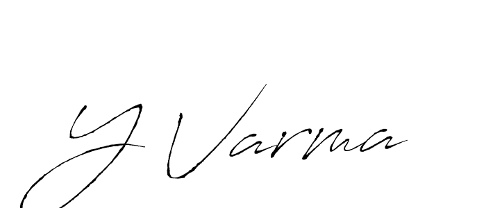 How to make Y Varma name signature. Use Antro_Vectra style for creating short signs online. This is the latest handwritten sign. Y Varma signature style 6 images and pictures png