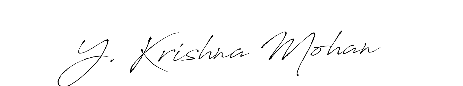 The best way (Antro_Vectra) to make a short signature is to pick only two or three words in your name. The name Y. Krishna Mohan include a total of six letters. For converting this name. Y. Krishna Mohan signature style 6 images and pictures png