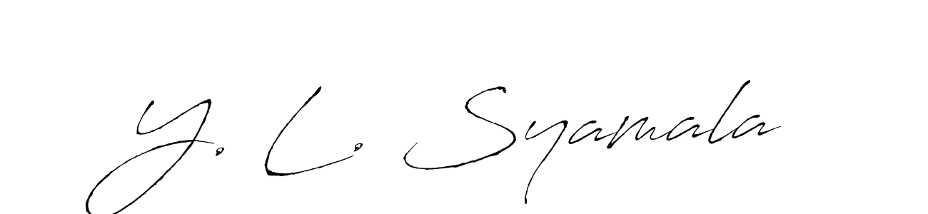 How to make Y. L. Syamala signature? Antro_Vectra is a professional autograph style. Create handwritten signature for Y. L. Syamala name. Y. L. Syamala signature style 6 images and pictures png