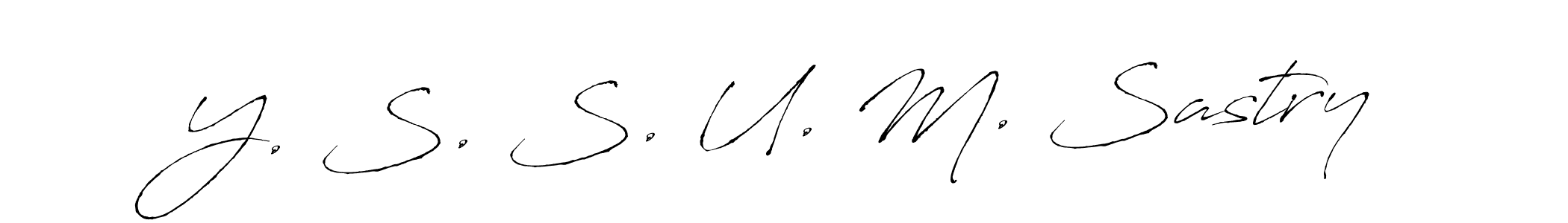 Use a signature maker to create a handwritten signature online. With this signature software, you can design (Antro_Vectra) your own signature for name Y. S. S. U. M. Sastry. Y. S. S. U. M. Sastry signature style 6 images and pictures png