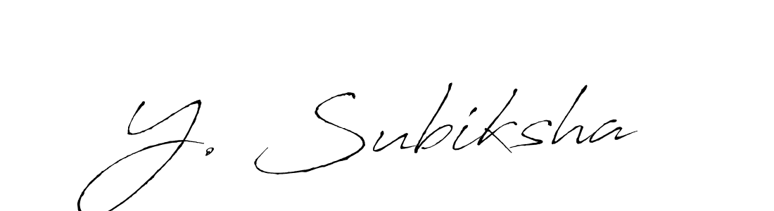 Also we have Y. Subiksha name is the best signature style. Create professional handwritten signature collection using Antro_Vectra autograph style. Y. Subiksha signature style 6 images and pictures png