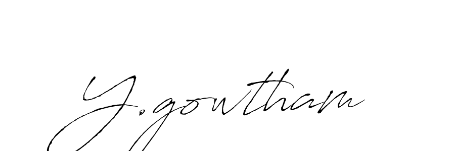 Make a beautiful signature design for name Y.gowtham. With this signature (Antro_Vectra) style, you can create a handwritten signature for free. Y.gowtham signature style 6 images and pictures png