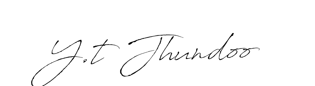Make a beautiful signature design for name Y.t Jhundoo. With this signature (Antro_Vectra) style, you can create a handwritten signature for free. Y.t Jhundoo signature style 6 images and pictures png
