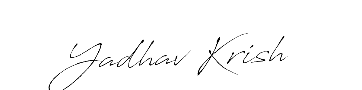 How to make Yadhav Krish name signature. Use Antro_Vectra style for creating short signs online. This is the latest handwritten sign. Yadhav Krish signature style 6 images and pictures png