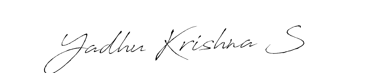 Make a beautiful signature design for name Yadhu Krishna S. With this signature (Antro_Vectra) style, you can create a handwritten signature for free. Yadhu Krishna S signature style 6 images and pictures png