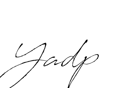 Use a signature maker to create a handwritten signature online. With this signature software, you can design (Antro_Vectra) your own signature for name Yadp. Yadp signature style 6 images and pictures png