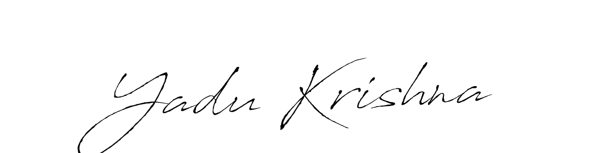 Make a beautiful signature design for name Yadu Krishna. With this signature (Antro_Vectra) style, you can create a handwritten signature for free. Yadu Krishna signature style 6 images and pictures png