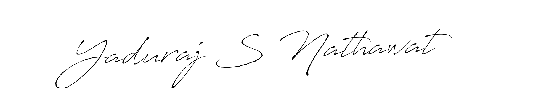 How to make Yaduraj S Nathawat name signature. Use Antro_Vectra style for creating short signs online. This is the latest handwritten sign. Yaduraj S Nathawat signature style 6 images and pictures png