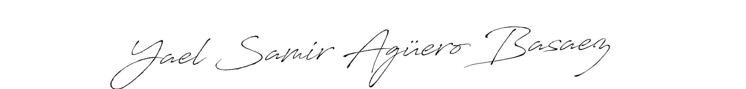 if you are searching for the best signature style for your name Yael Samir Agüero Basaez. so please give up your signature search. here we have designed multiple signature styles  using Antro_Vectra. Yael Samir Agüero Basaez signature style 6 images and pictures png