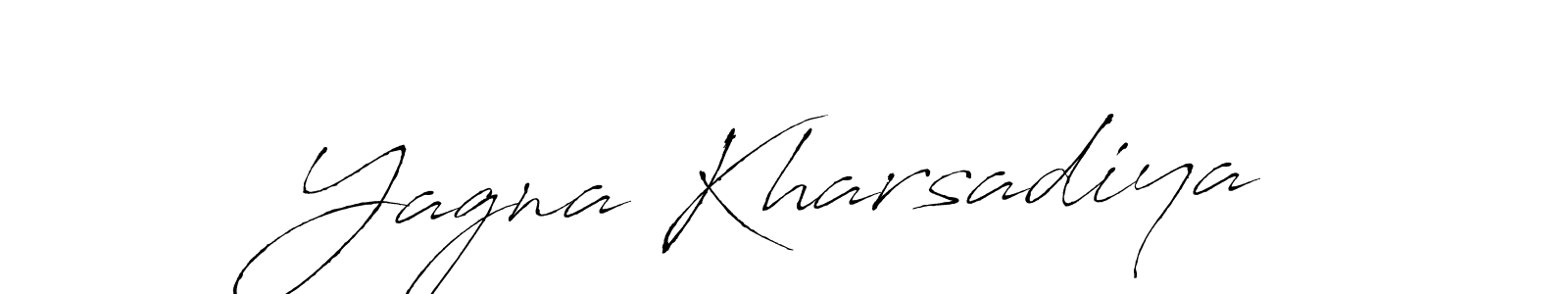 How to make Yagna Kharsadiya name signature. Use Antro_Vectra style for creating short signs online. This is the latest handwritten sign. Yagna Kharsadiya signature style 6 images and pictures png