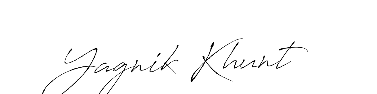 Make a beautiful signature design for name Yagnik Khunt. With this signature (Antro_Vectra) style, you can create a handwritten signature for free. Yagnik Khunt signature style 6 images and pictures png