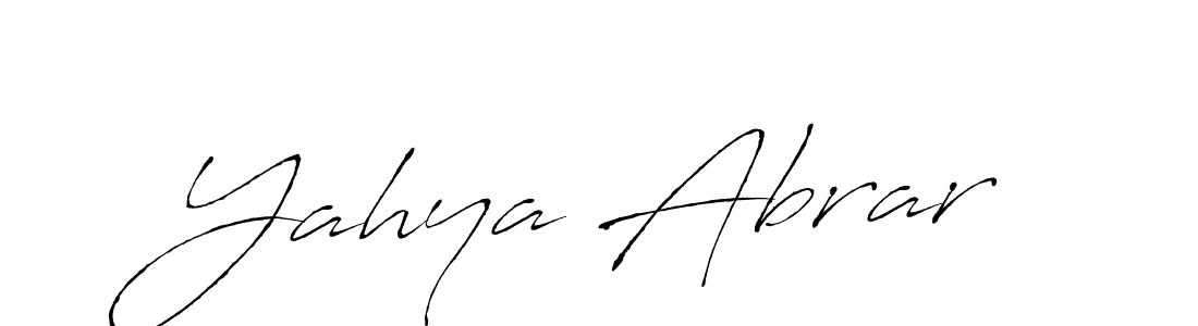 Design your own signature with our free online signature maker. With this signature software, you can create a handwritten (Antro_Vectra) signature for name Yahya Abrar. Yahya Abrar signature style 6 images and pictures png