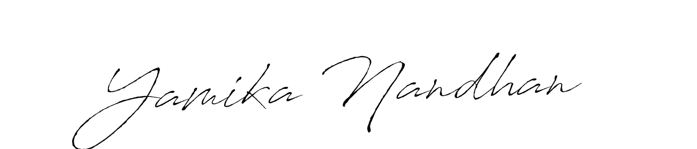 Make a beautiful signature design for name Yamika Nandhan. Use this online signature maker to create a handwritten signature for free. Yamika Nandhan signature style 6 images and pictures png