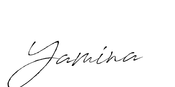 Design your own signature with our free online signature maker. With this signature software, you can create a handwritten (Antro_Vectra) signature for name Yamina. Yamina signature style 6 images and pictures png