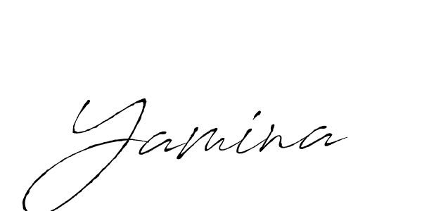 Design your own signature with our free online signature maker. With this signature software, you can create a handwritten (Antro_Vectra) signature for name Yamina. Yamina signature style 6 images and pictures png