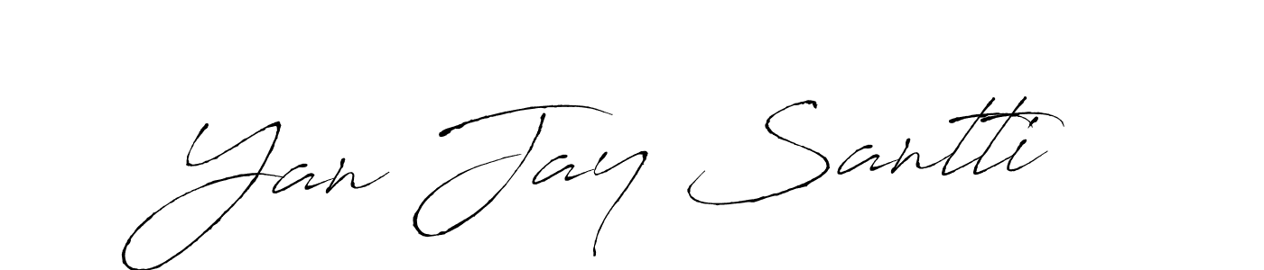 This is the best signature style for the Yan Jay Santti name. Also you like these signature font (Antro_Vectra). Mix name signature. Yan Jay Santti signature style 6 images and pictures png